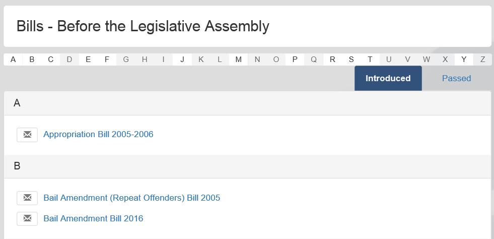 Legislation Database